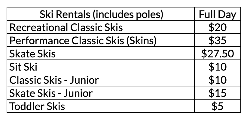 Trail Sports - Cross-Country Ski Rentals